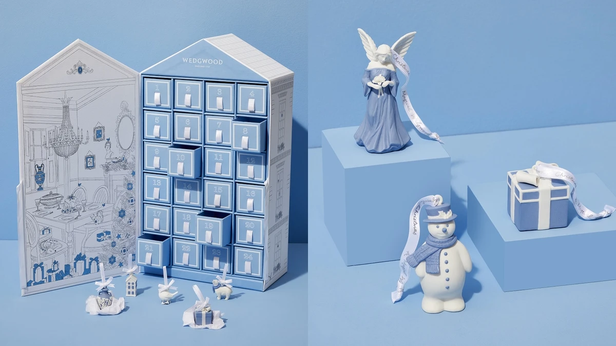 Wedgwood聖誕倒數月曆夢幻登場!標誌粉藍色、異國別墅外型,每天都沉浸在銀白浪漫中