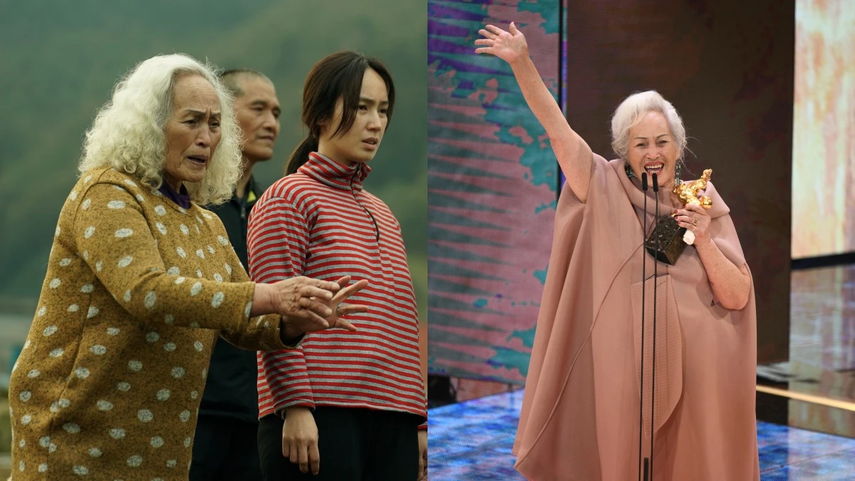 林詹珍妹奪2022金馬獎最佳女配角！75歲素人阿嬤成大黑馬，甜笑領獎座直呼：「好重喔～」