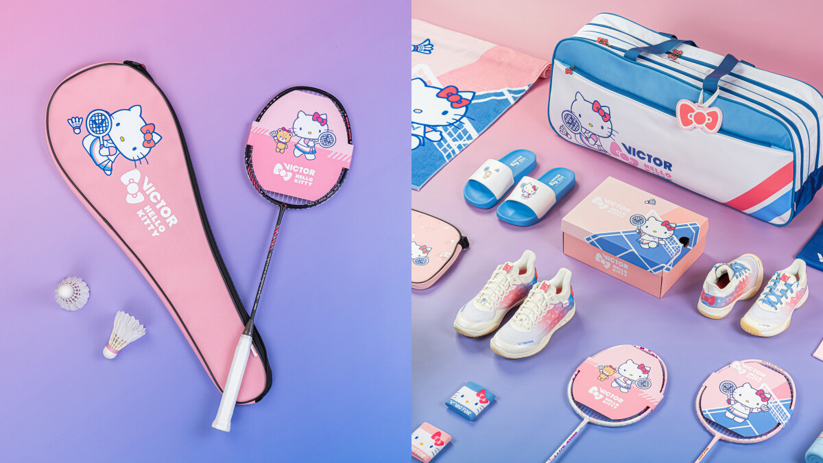 Hello Kitty再次聯手Victor打造可愛羽球用品,夢幻人魚粉色實在太欠收