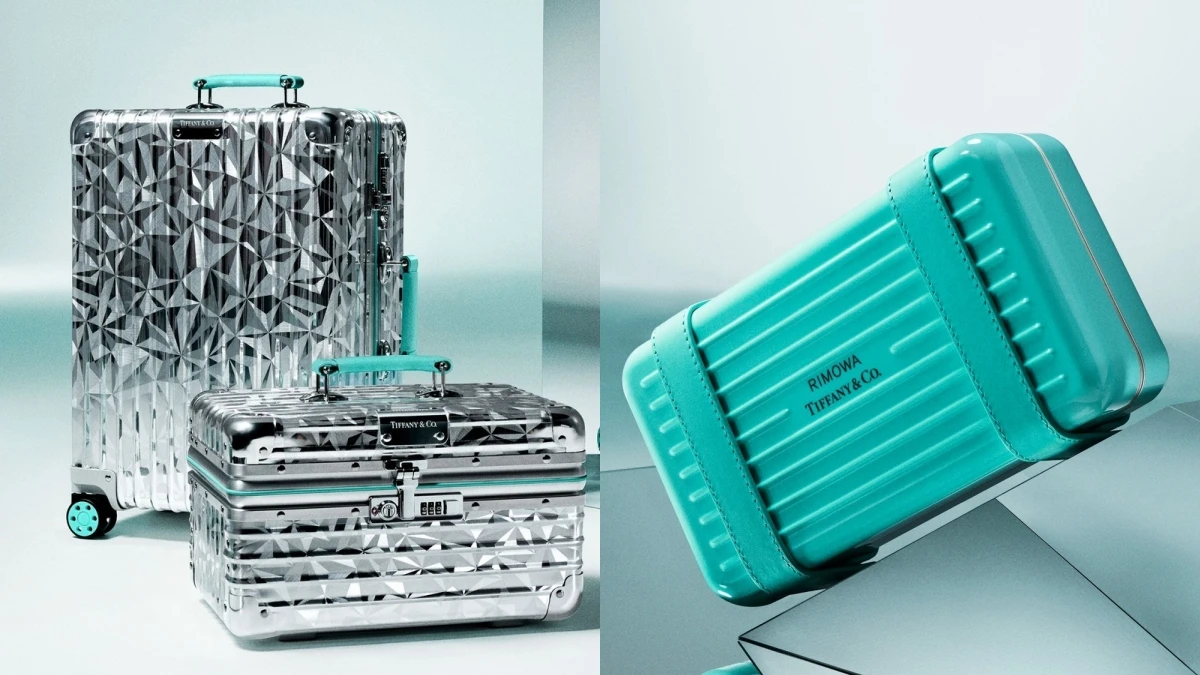 RIMOWA×Tiffany聯名實品照曝光美翻了!鑽石切割幾何金屬+夢幻藍,迷你箱包必須收