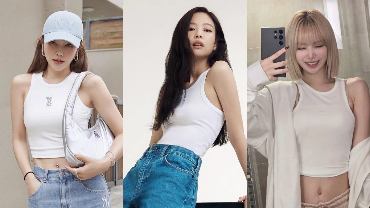 夏季白色背心的強勢登場!Jennie穿上拍CK大片,秀智、華莎等一眾女神也跟上