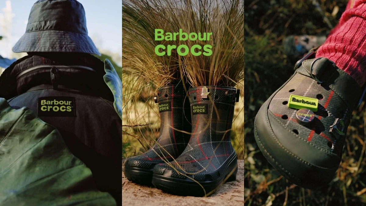 Crocs這次找上英國王室愛牌!與Barbour打造英倫風雨鞋,質感綠格紋真的美