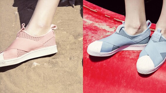 適合夏天的各種變化版球鞋!adidas Original懶人球鞋Superstar Slip-on 和 EQT Racing,開箱看細節