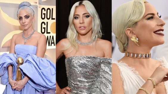 Lady Gaga女神卡卡原來也是Tiffany & Co.控!奢華鑽石項鍊、個性K金鍊結式頸鍊…出席典禮三套造型細節揭密