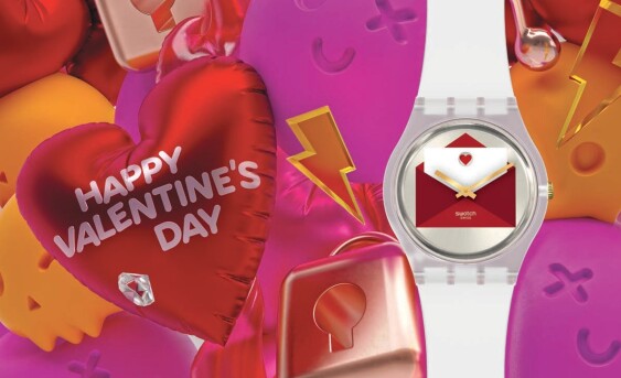 Swatch 推出「愛的告白」特別版腕錶,超可愛情書造型大聲表白,情人節脫單就靠它了!