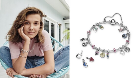 Pandora攜手《怪奇物語》Millie Bobby Brown推出全新Pandora Me系列,把海龜、紅鶴、海星化為飾品