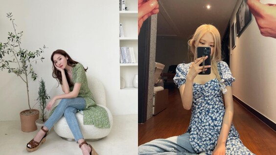 碎花洋裝的秋季穿搭靈感!不用買新衣,Blackpink Rosé、Jessica用這一件單品來搭配碎花裙