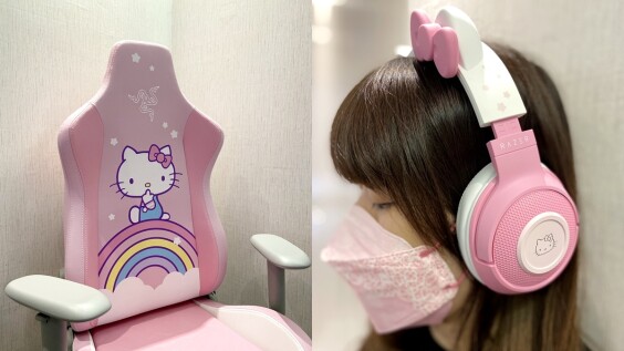 最夢幻電競周邊！Razer聯名Hello Kitty推粉紅色電競椅、蝴蝶結耳機，打電玩同時狂噴少女心