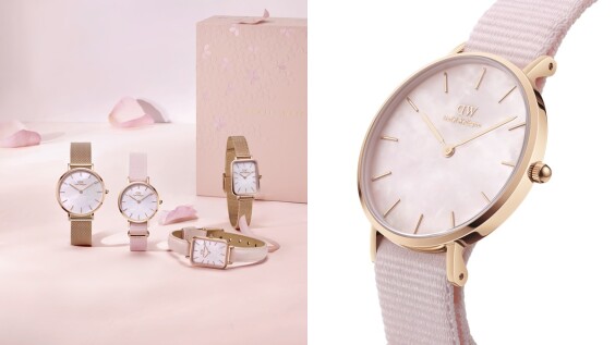DW經典腕錶、金屬方錶換上櫻花粉、珍珠母貝錶盤，3大系列售價報你知