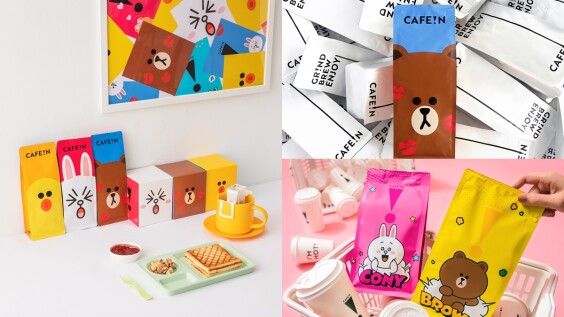 CAFE!N推出LINE FRIENDS咖啡豆、濾掛咖啡!熊大兔兔躍上超萌包裝