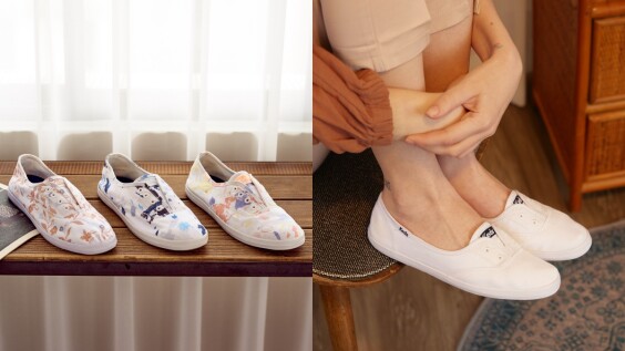 Keds小白鞋不再綁鞋帶：夢幻冰淇淋色選、水彩潑墨款、修飾腳背娃娃鞋