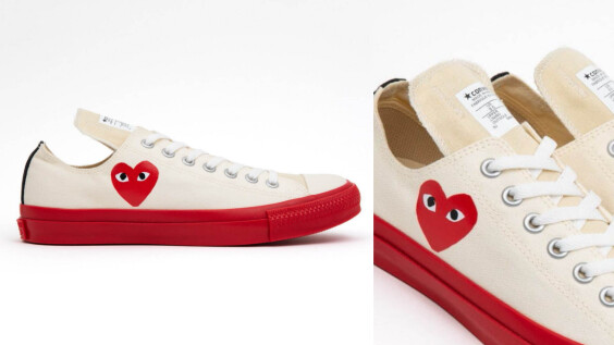 Converse X CDG PLAY愛心臉紅底帆布鞋再推新款!加長鞋舌、兩種造型變化