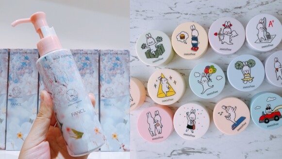 最想要的聯名!innisfree無油無慮礦物控油蜜粉「暖心Benny兔兔」包裝、FANCL蜷川實花櫻花特別版