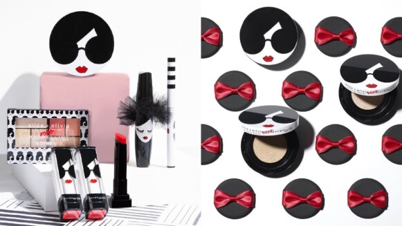 絕對是Maybelline媚比琳史上最可愛聯名!找來時尚品牌 Alice + Olivia合作,墨鏡女孩的氣墊粉餅、蓬蓬頭造型的睫毛膏都想要