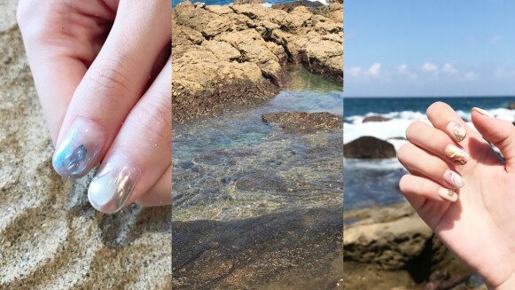 海洋風元素美甲!鏡面、立體貝殼、流沙暈染…彷彿置身海邊的度假感指彩範本推薦