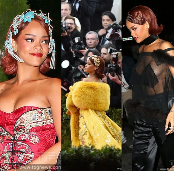 蕾哈娜連換4套中國風style！制霸Met Gala！