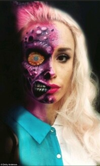 好萊塢美女化妝師的驚人絕技 ! 畫完之後仙女變外星人與骷髏頭