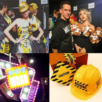 【米蘭時裝週】Moschino的時尚工地秀！洗車雨刷、三角錐一起穿上身