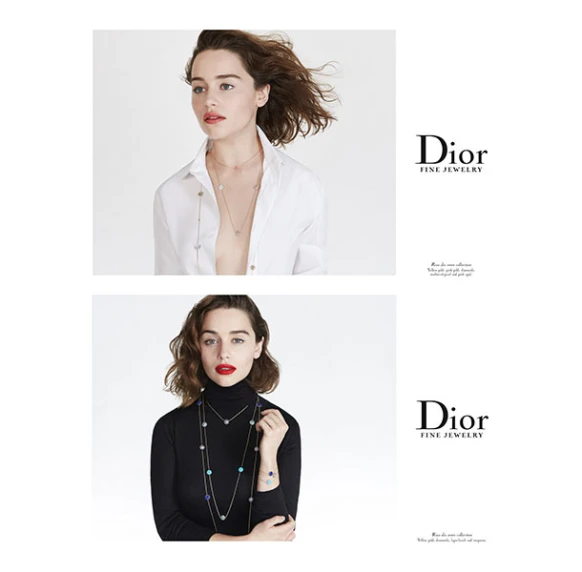 手腕上的幸運星！Emilia Clarke優雅代言Dior Rose des Vents珠寶