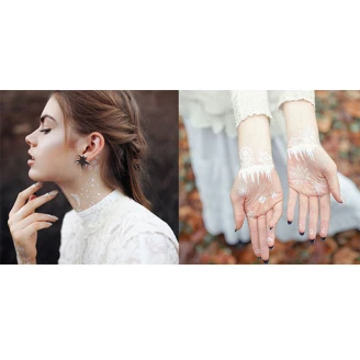 化身冰雪奇緣！聖誕必備的白色雪花紋身貼紙