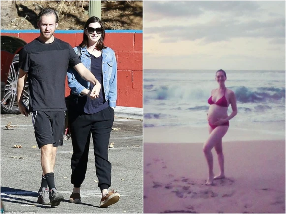 2016年最有愛的照片！安海瑟薇po比基尼孕肚照獻上新年祝福