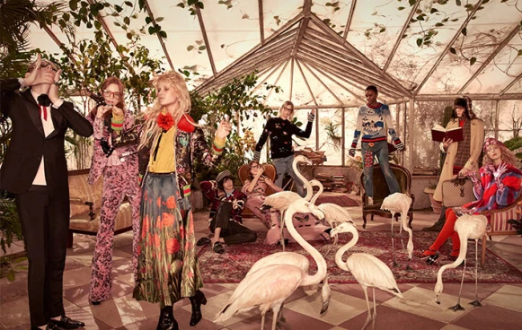 狂歡沉溺的溫室派對！Gucci早秋形象邀你與粉紅火鶴共舞
