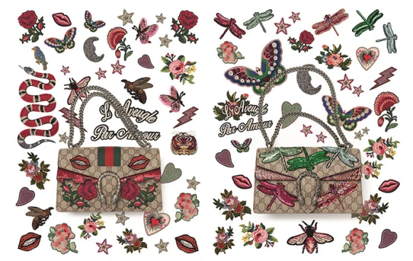 蝴蝶、蜜蜂、牡丹刺繡….來做一個你專屬的GUCCI包！