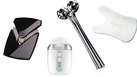 香奈兒V臉按摩板、蘭蔻拉提滾輪、科萊麗膠囊洗臉機，快來捕獲進化過的超高CP美容道具