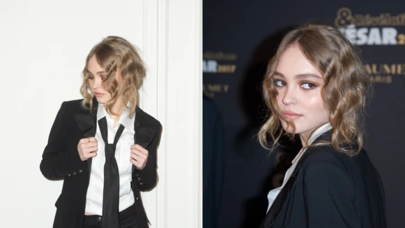 Lily Rose一身黑白勁裝出席提名晚宴！白裡透紅的臉蛋原來是妝前使用了這個保養法