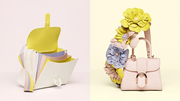 讓人想咬一口的冰淇淋色調！DELVAUX春夏推出彩虹夾層包、皮革花朵背帶