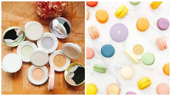 馬卡龍般粉嫩可愛！肌膚的隨身自拍神器～Lancome亮顏瞬效CC氣墊，從妝前遮瑕、校色開始，氣墊家族全員到齊