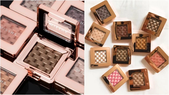 立體編織壓紋x玫瑰金外殼，真的美到逆天！韓國近期最受矚目的就是MISSHA編織眼影盤