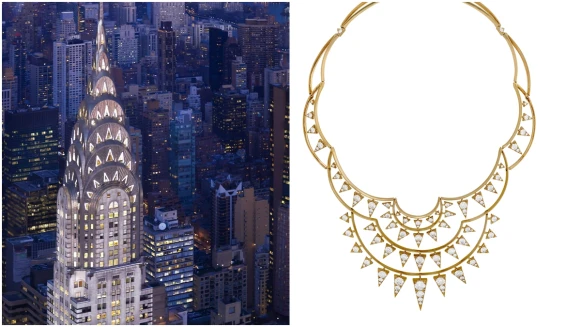 全世界最完美車工的鑽石，配上如紐約天際線的項鍊設計=Hearts on Fire的Triplicity系列！