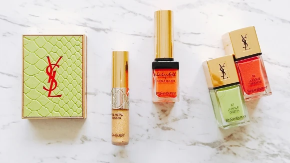 令人眼睛一亮的綠色蛇紋撞色外盒！YSL 2017夏妝完美描繪綠洲x晚霞的北非狂想風情