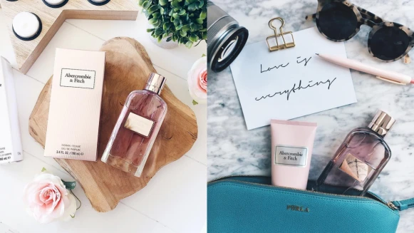 粉嫩的玫瑰金瓶身好夢幻！Abercrombie &amp; Fitch經典女性淡香精充滿小女人的甜蜜誘惑