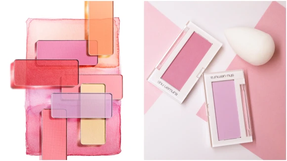 史上第一款可疊擦腮紅霜誕生！植村秀霸氣推出16色創藝無限腮紅霜，是春夏的夢幻浪漫色系