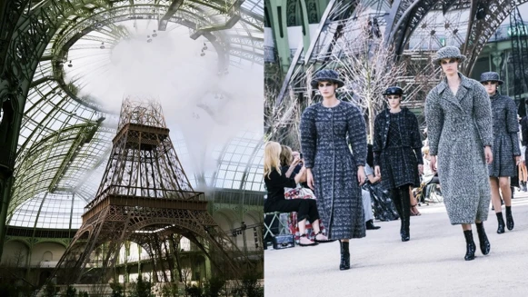 在秀場內蓋出一座香奈兒鐵塔！CHANEL 2017秋冬高級訂製大秀 霸氣登場