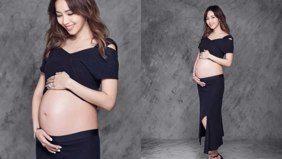 兒子Ian要有弟弟了!侯佩岑7個月絕美孕照曝光