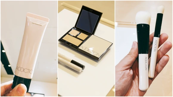 好有質感的裸色包裝！Addiction底妝系列108樣全新升級登台，之前買不到的3大重點商品：三色遮瑕盤、17色粉底液、遮瑕刷務必鎖定