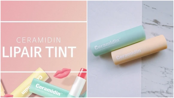 好清新的薄荷綠與向日葵黃色票外觀！韓妞化妝包裡都放著這條蜜糖潤唇膏