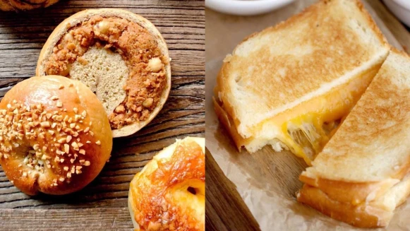 爆餡又牽絲的「四種起士吐司三明治」太欠吃！Miopane不只有超人氣貝果，還有全新蔬食早午餐