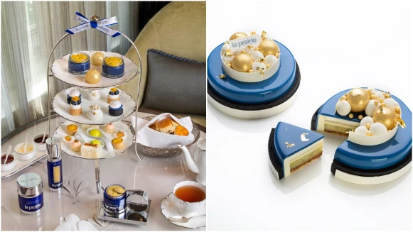 將一顆顆黃金魚子打造成奢華下午茶，la prairie X 文華東方推出「魚子美顏璀璨下午茶饗宴」