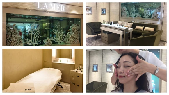 海洋拉娜把水族館搬進形象概念店，在這裡的護膚按摩大方到一次用了半罐經典乳霜