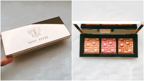 「有著玫瑰金、淺金、古銅的編織紋路，那些光澤太閃太迷人，今年最美的三色修容盤！」Bobbi Brown 2017百貨週年慶獨家商品揭曉