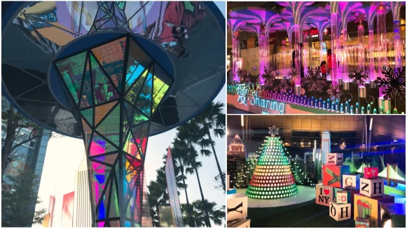 不用再往台北跑！夢時代愛sharing聖誕裝置點燈了，自由女神、百老匯街道、聖誕樹主燈就好像漫步在紐約街頭