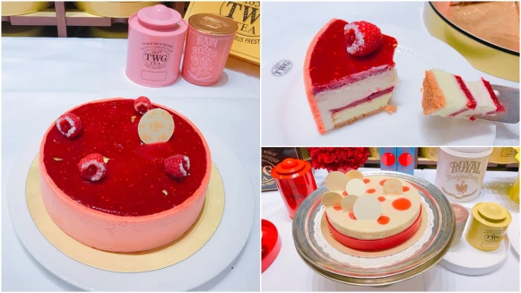 「一入口濃郁的玫瑰花香充斥整個嘴巴，酸甜滋味好像初戀般回憶」TWG新推玫瑰芬香茶味覆盆莓香草慕斯蛋糕好少女心