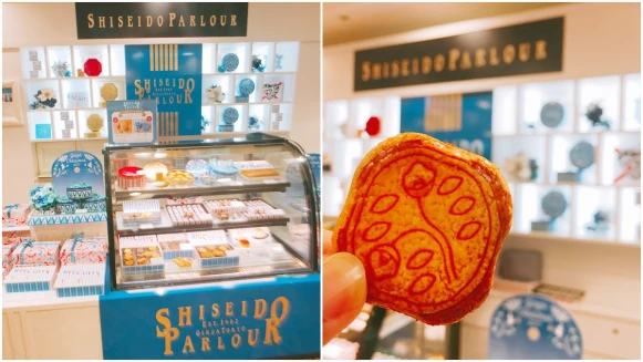 「餅乾上印著資生堂的花樁圖案，一口咬下好紮實」SHISEIDO PARLOUR快閃店首度跨海，把百年餅乾滋味搬來台灣