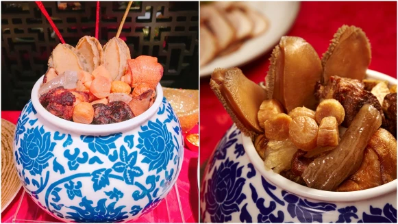 「這甕滿滿干貝、鮑魚的佛跳牆，集結師傅50年的廚藝功夫」牛排教父旗下wok臥風閣首度推出年菜系列，限量500份