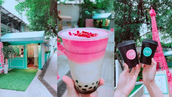 3.5公尺高的粉紅巴黎鐵塔大地標！隱身在信義區，「小法國1414」超夢幻打卡飲料來了