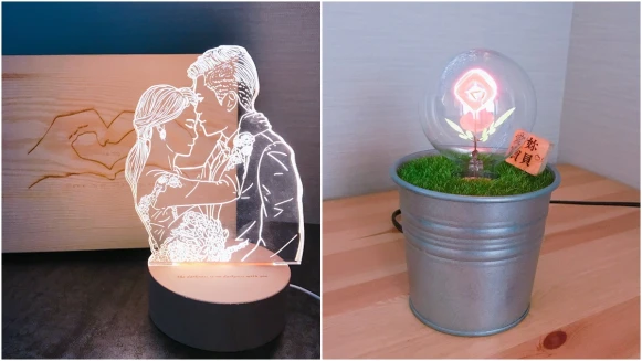 就是要跟別人不一樣！放閃黑玫瑰、情人擁抱燈飾Pinkoi推出2款情人節客製化設計禮物(加映放火燒卡片)